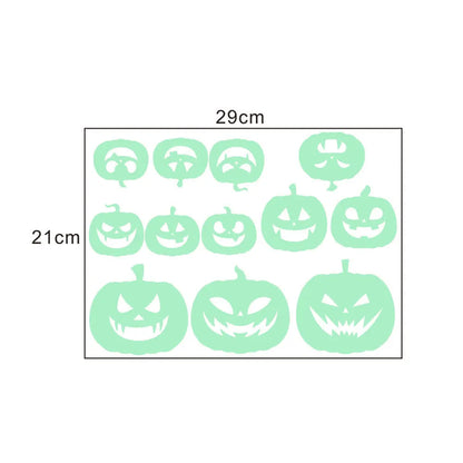 Halloween Luminous Wall Stickers – Glow-in-the-Dark Eyes, Bats, Ghosts & Pumpkins for Windows, Walls, Home & Spooky Party Decor