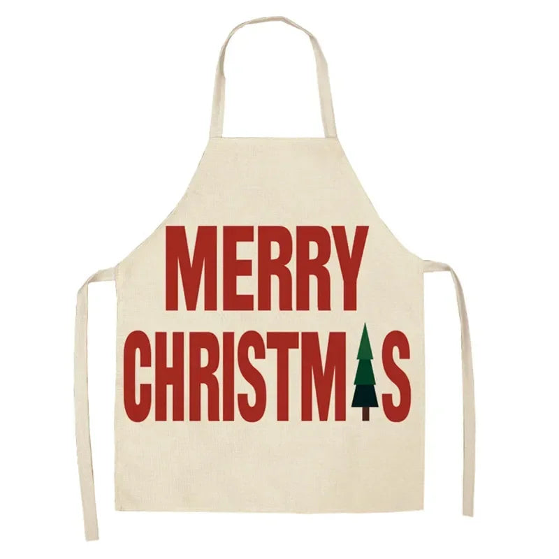 Christmas Moose Print Kitchen Apron – Unisex Cooking & Baking Workwear for Home Cleaning, Barbecue, Restaurant & Kitchen Use