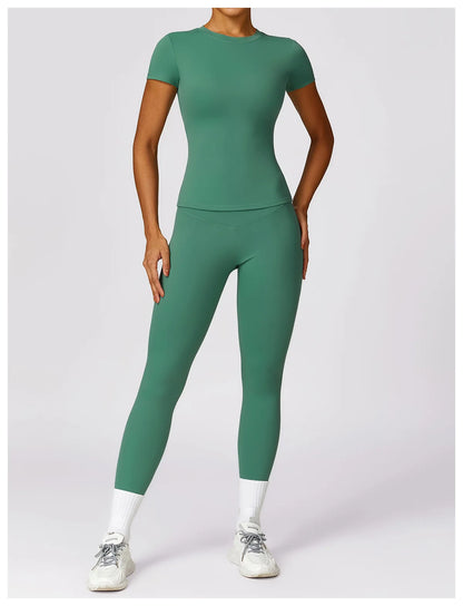 Camiseta de running NCLAGEN para mujer – Top deportivo transpirable de manga corta para gimnasio, yoga, fitness, entrenamiento y ropa deportiva