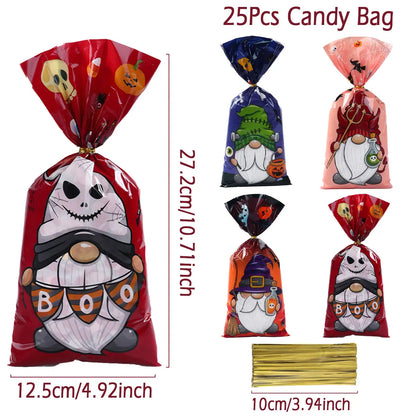 25/50/100PCS Halloween Ghost & Cat Gift Bags – Candy & Cookie Treat Packaging Bags for Trick-or-Treat, Halloween Parties & Decorations 2025