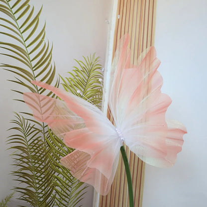 3D Gradient Silk Butterflies – Glitter Layered Butterfly Decorations for Weddings, Parties & Photo Props