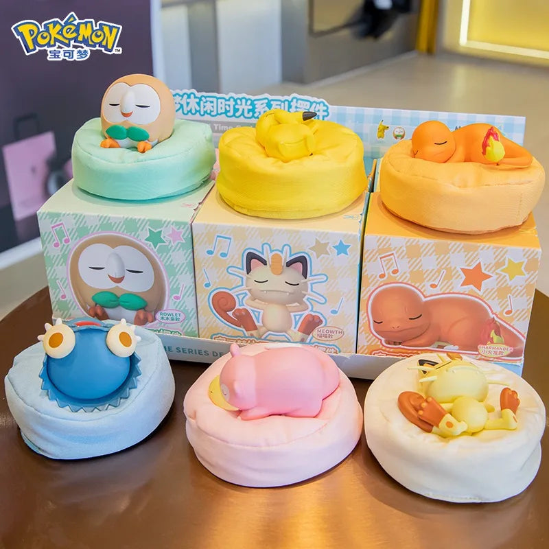 6 Styles Pokémon Pikachu Meowth Rowlet Charmander Gonbe Sleep Starry Dream Series Action Figure – Cartoon Toy Gift Model