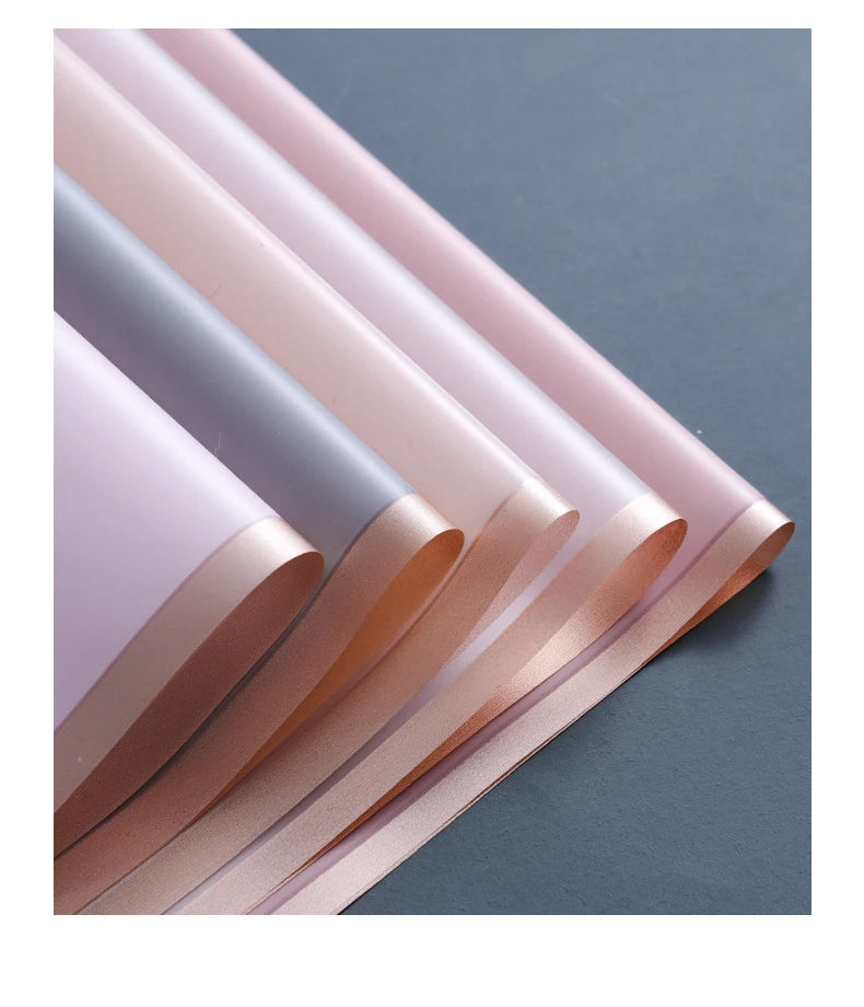 10 hojas de papel de envolver flores impermeable con bordes dorados para ramos, bodas, regalos y arreglos florales de bricolaje