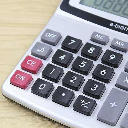 KK-800A Metal Desktop Calculator – Large-Display Wide Business Calculator for Office, School & Home, Durable Computer Supplies