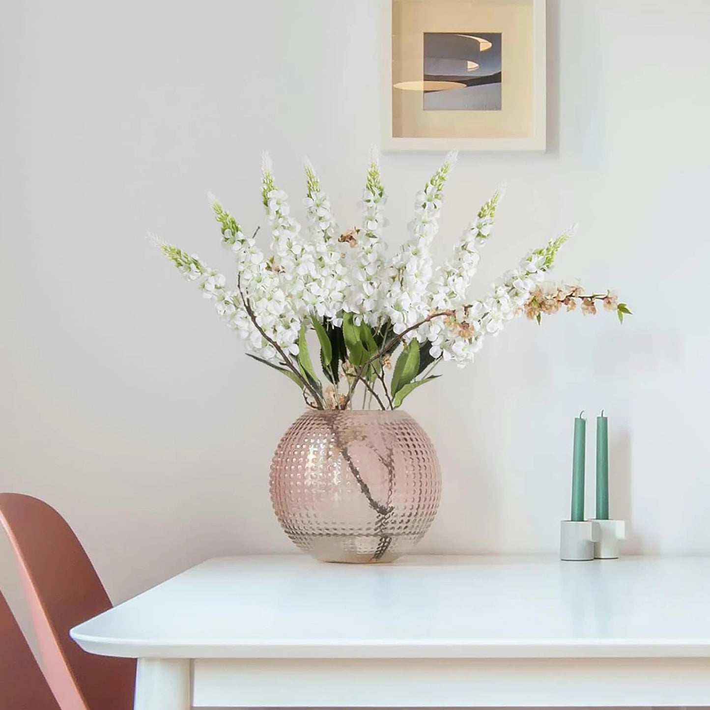 5 flores artificiales de jacinto – Tallos florales de imitación de ratán para decoración de sala de estar, celebraciones de boda, paredes de jardín, cajas de regalo y accesorios de bricolaje