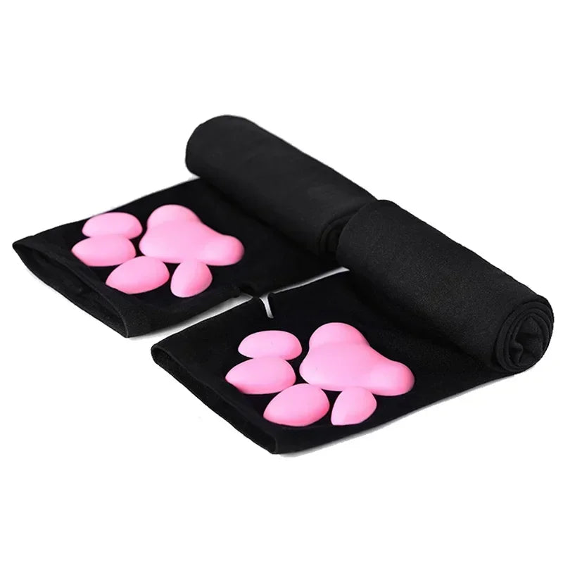 Cute 3D Cat Paw Fingerless Gloves – Soft Silicone Paw Sleeves for Women | Kawaii Sun Protection Fashion Accessory