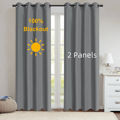Paquete de 2 cortinas 100% opacas – Paneles de ventana térmicos con forro opaco