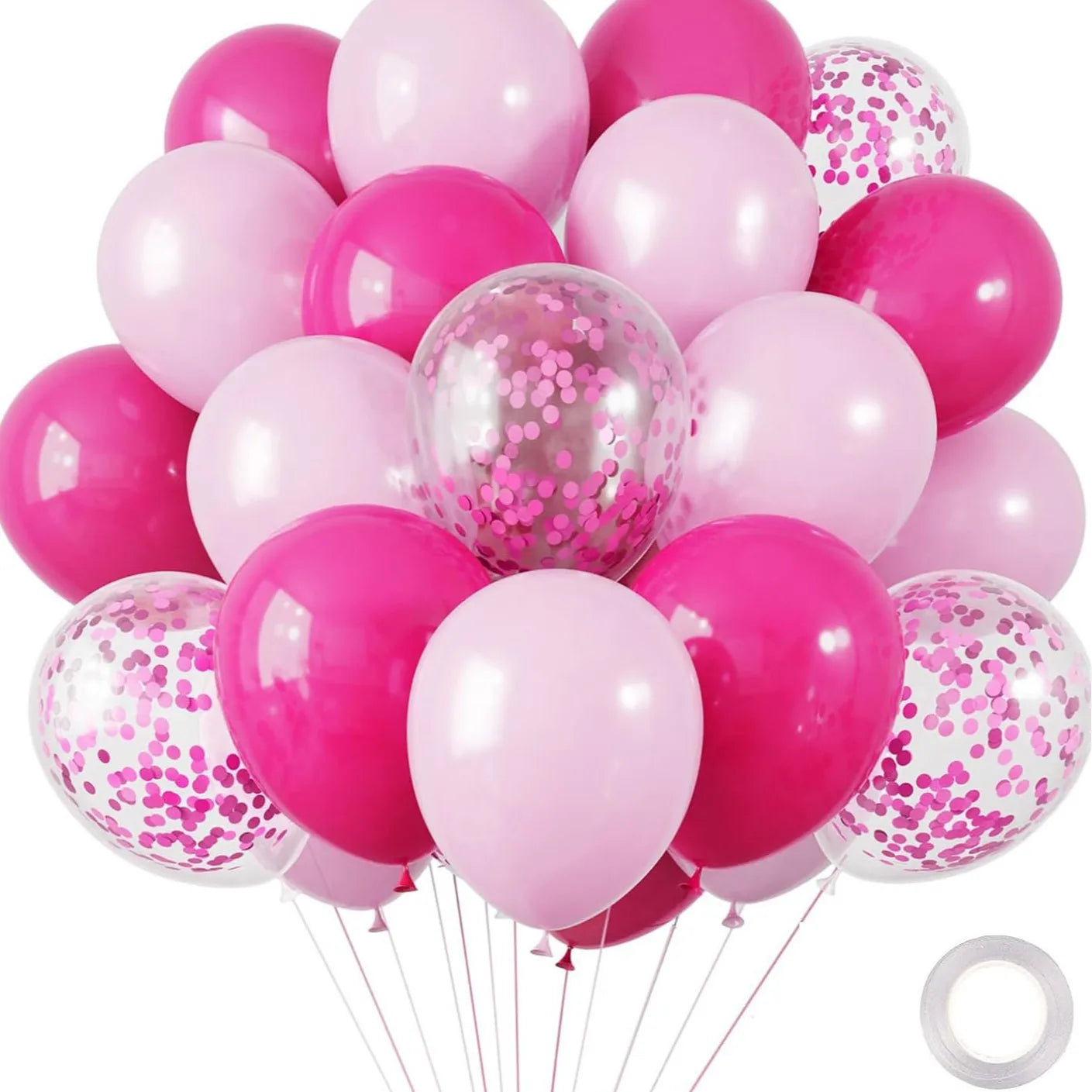 30 Globos de Látex Cromados – Globos de Helio Metálicos Blancos, Rosas y Azules para Decoración de Bodas, Cumpleaños, Baby Showers y Fiestas