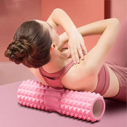 Rodillo de espuma para yoga de 45 cm – Rodillo masajeador muscular para pilates, estiramientos, recuperación física, entrenamiento de gimnasio y equipo de ejercicio de yoga