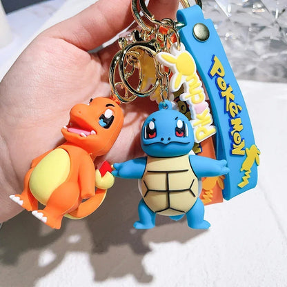 Pokémon Keychain – Pikachu Anime Action Figure Kawaii Cartoon Keyring (Charmander, Psyduck Doll) Car & Bag Pendant Gift