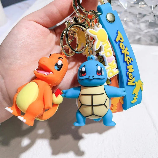 Llavero Pokémon – Figura de acción de anime Pikachu, llavero de dibujos animados Kawaii (Muñeco Charmander, Psyduck) Colgante para coche y bolso, regalo