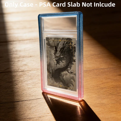 Étui de protection Bumper en TPU à paillettes – Housse de protection avec dos transparent pour cartes à collectionner PSA 35PT