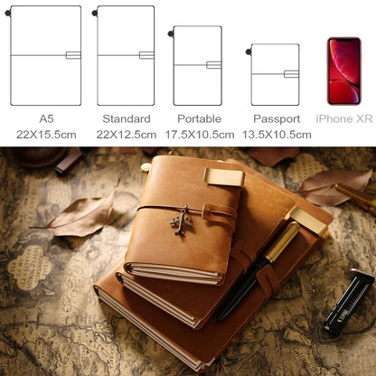 Moterm Genuine Leather Travel Notebook Cover – Handmade Vintage Cowhide Journal & Planner