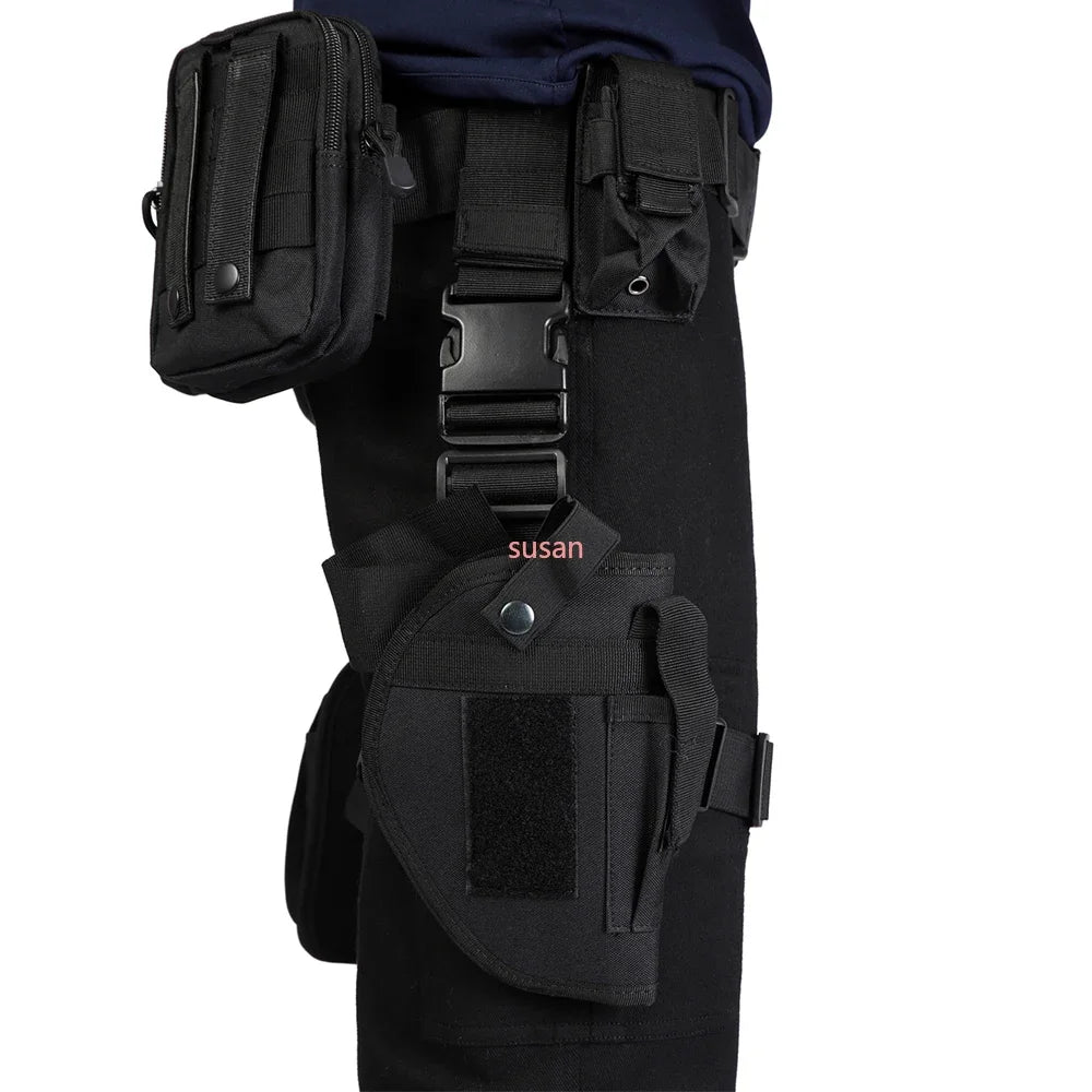Resident Evil Leon S. Kennedy Inspired Cosplay Costume – Tactical Utility Belt Set with Bags, Holster & Officer Outfit Accessories for Carnival & Halloween