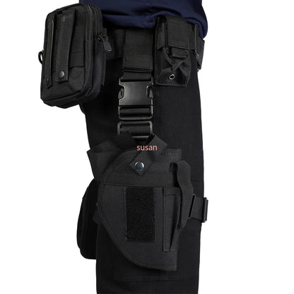 Resident Evil Leon S. Kennedy Inspired Cosplay Costume – Tactical Utility Belt Set with Bags, Holster & Officer Outfit Accessories for Carnival & Halloween