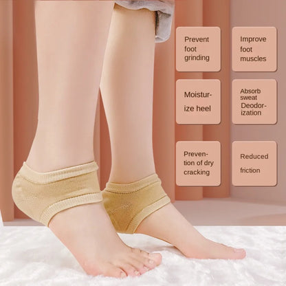 Silicone Heel Protectors – Moisturizing Heel Socks with Anti-Crack Design, Soft Gel Heel Pads for Dry Skin & Everyday Foot Care