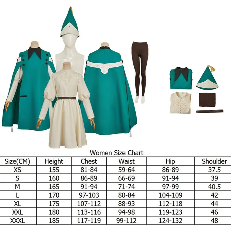 Coco Cosplay Witch Costume – Anime 2025 Atelier Outfit for Adult Women (Dress, Cloak, Belt & Hat Set, Halloween/Carnival Party Suit)