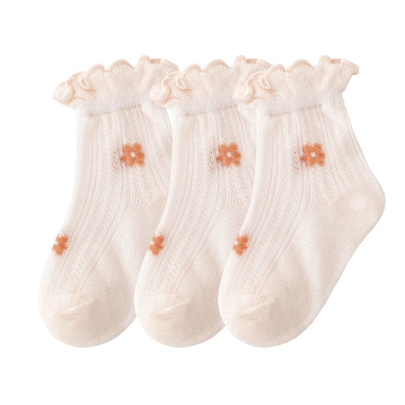 3 paires de chaussettes nouveau-né douces et respirantes en coton fin pour bébés