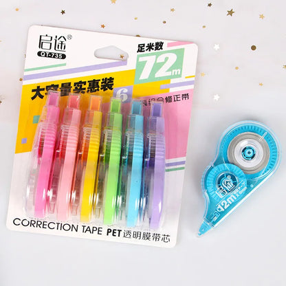 Juego de 6 Cintas Correctoras Kawaii – Cinta Correctora Bonita para Escuela, Oficina, Reparación de Errores de Escritura y Artículos de Papelería