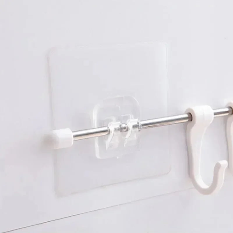 Adhesive Wall Shelf Hook Rack – Waterproof Strong Stick-On Storage Organizer for Bathroom & Kitchen
