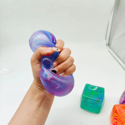 Needoh Soft Glutinous Sensory Stress-Relief Toy Cube – Gel Filled Stretchable Soft Ice Cube, Slow Rebound Fidget Toy (Blind Box Style)