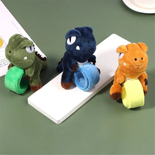 7-Color 8CM Dinosaur Plush Doll – Cute Stuffed Toy Bracelet & Belt Decoration, Portable Dinosaur Accessory, Gift Toy for Kids