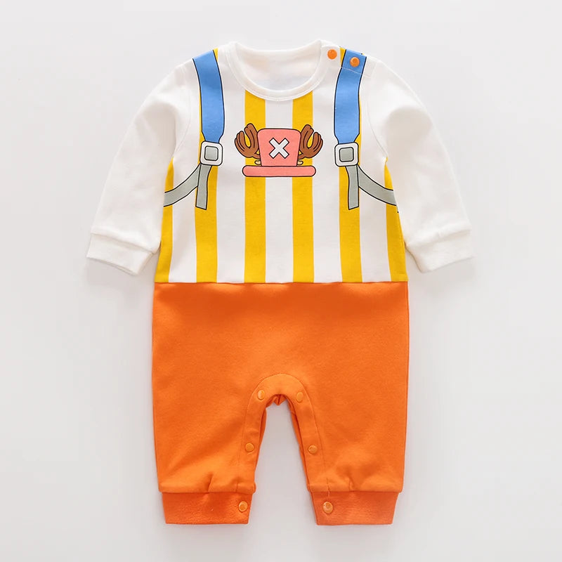 Newborn Baby Anime Cape-Style Bodysuit – Long Sleeve Cotton Romper for Boys & Girls, Cute Infant Outfit for Everyday Wear