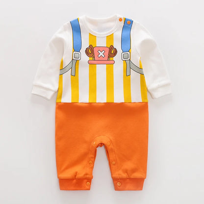 Newborn Baby Anime Cape-Style Bodysuit – Long Sleeve Cotton Romper for Boys & Girls, Cute Infant Outfit for Everyday Wear