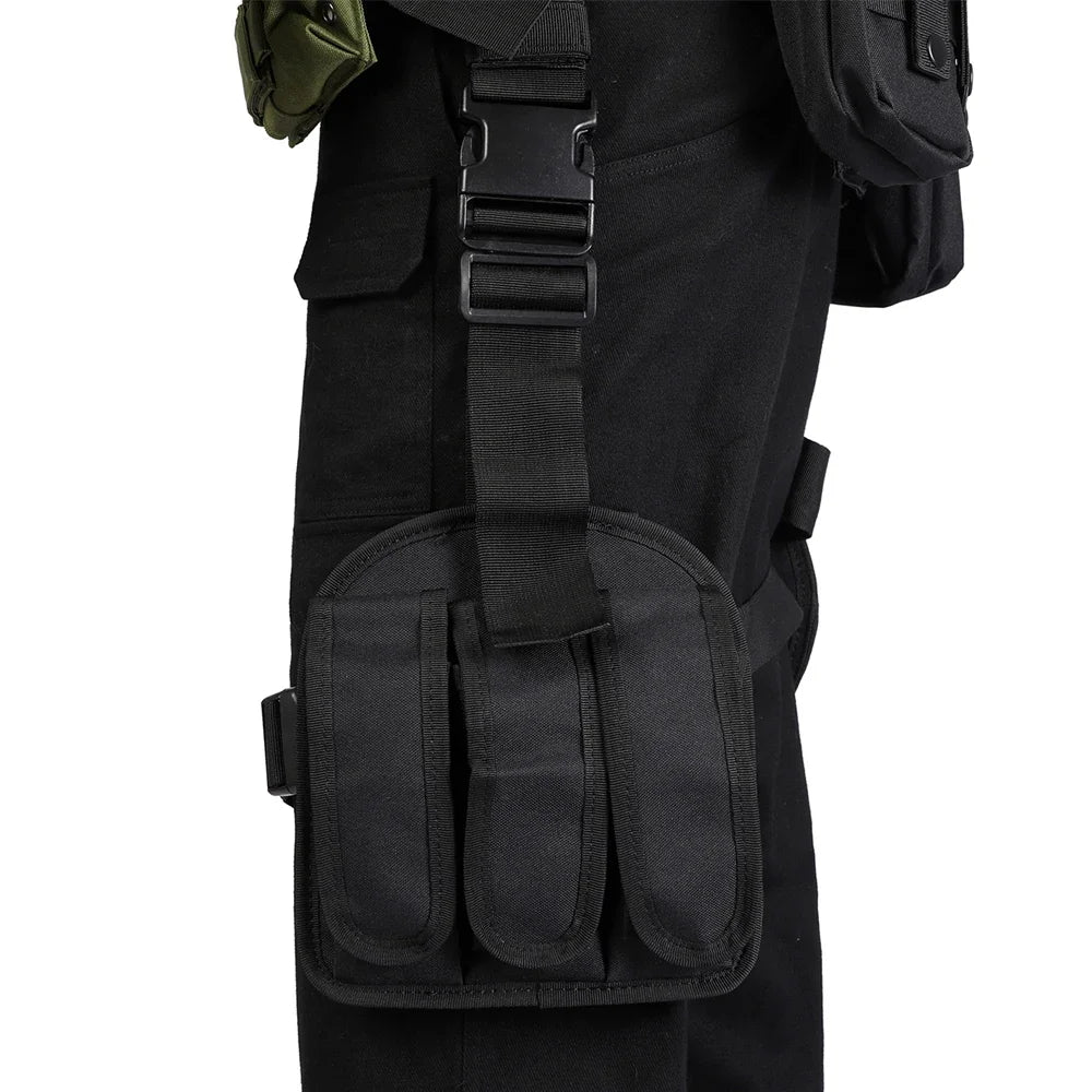 Resident Evil Leon S. Kennedy Inspired Cosplay Costume – Tactical Utility Belt Set with Bags, Holster & Officer Outfit Accessories for Carnival & Halloween