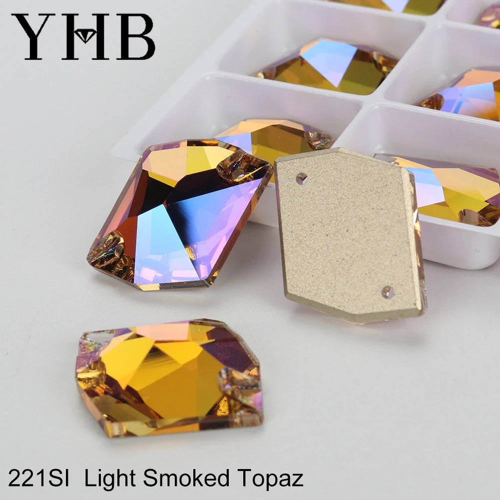 Strass à coudre YHB Cosmic AB Moonlight – Pierres plates en cristal de verre pour la décoration de vêtements et de sacs