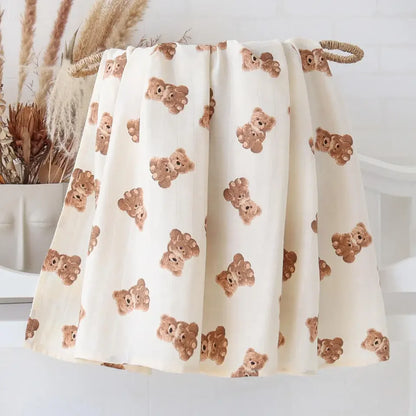 Couverture d'emmaillotage pour bébé en mousseline de bambou – Ultra douce 120 x 120 cm, couverture de naissance, d'emmaillotage et de chambre d'enfant