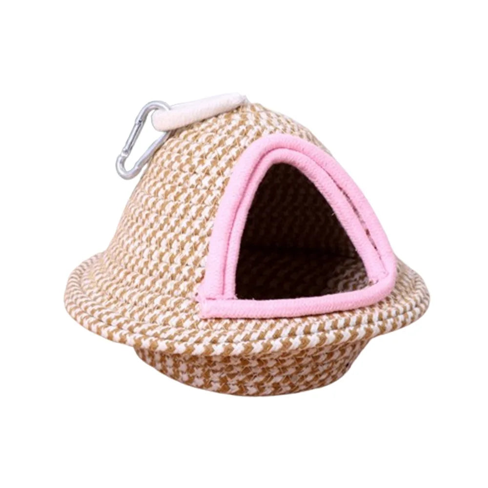 Warm Handmade Woven Bird Cage Nest – Thickened Windproof Hanging Bed, Bite-Resistant Cozy Habitat for Parrots & Pet Birds