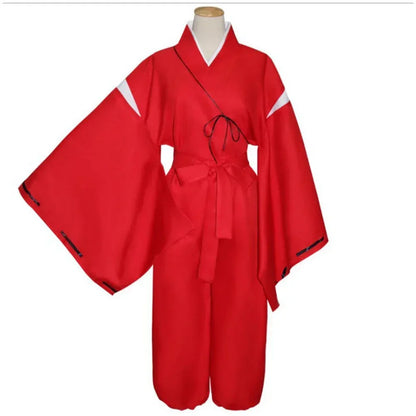 Inuyasha Inspired Cosplay Costume Set – Kagome/Kikyo Kimono Outfit with Wig & Shoes for Unisex Halloween & Anime Roleplay