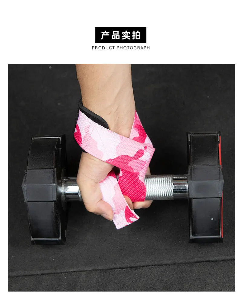 1Pair Non-Slip Weightlifting Straps – Gym Wrist Wraps for Dumbbell Training, CrossFit, Strength Workouts & Fitness Exercise Support