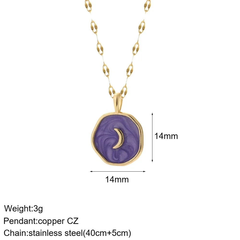 Collar de acero inoxidable largo con colgante de elefante, abeja, perro y sol, con ojo turco azul y corazón de mujer, color dorado