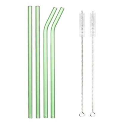 8.5 Inch Reusable Glass Straws Set, 8mm Multi-Color Drinking Straws, Eco-Friendly Glass Straws for Smoothies, Milkshakes, Cocktails and Cold Drinks