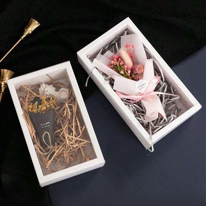 10PCS Pull-Out Kraft Paper Gift Boxes with Clear Window for Jewelry, Gifts, Weddings, Birthdays & Business Packaging