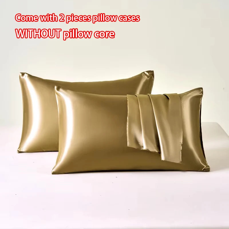 Satin Pillowcase Set of 2 – Soft Cooling Pillow Covers for Hair & Skin