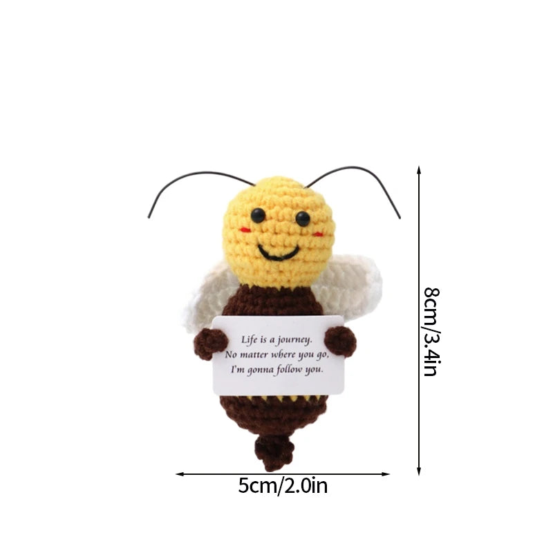 Poupée Pomme de Terre Énergétique Positive au Crochet – Figurine Mignonne en Tricot à Serrer, Artisanat Animalier Kawaii Fait Main au Crochet & Cadeau de Noël