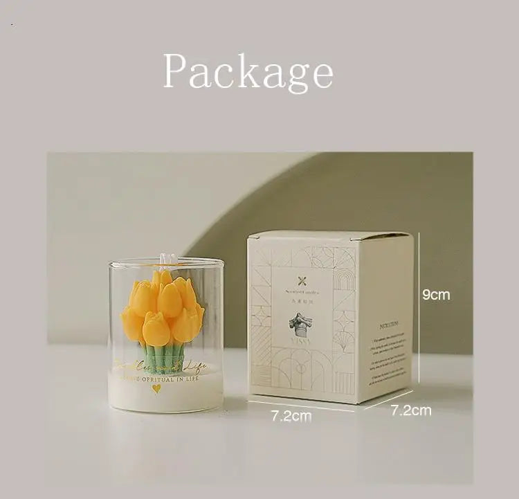 Handmade Tulip Bouquet Candle – Scented Soy Wax Aromatherapy Candle for Weddings, Birthdays, Parties & Home Decoration