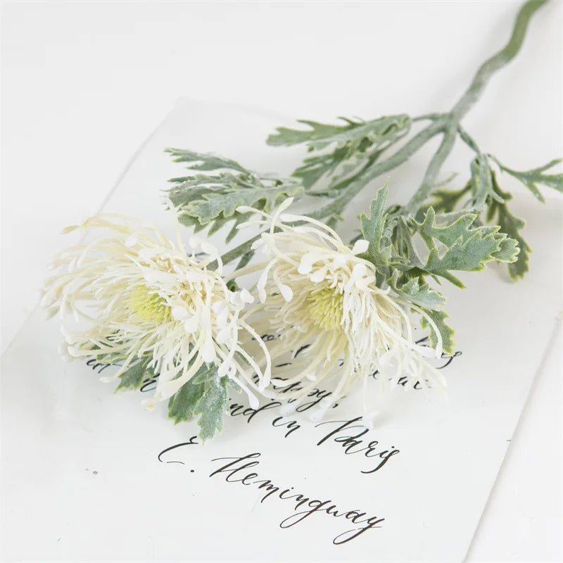 Flores artificiales de crisantemo araña – Decoración floral de crisantemo sintético realista para el hogar, habitaciones, bodas, Navidad, Pascua y arreglos de mesa