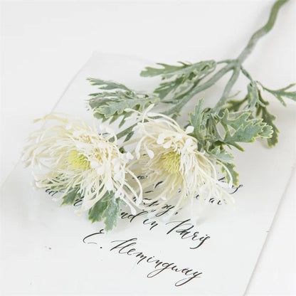 Flores artificiales de crisantemo araña – Decoración floral de crisantemo sintético realista para el hogar, habitaciones, bodas, Navidad, Pascua y arreglos de mesa