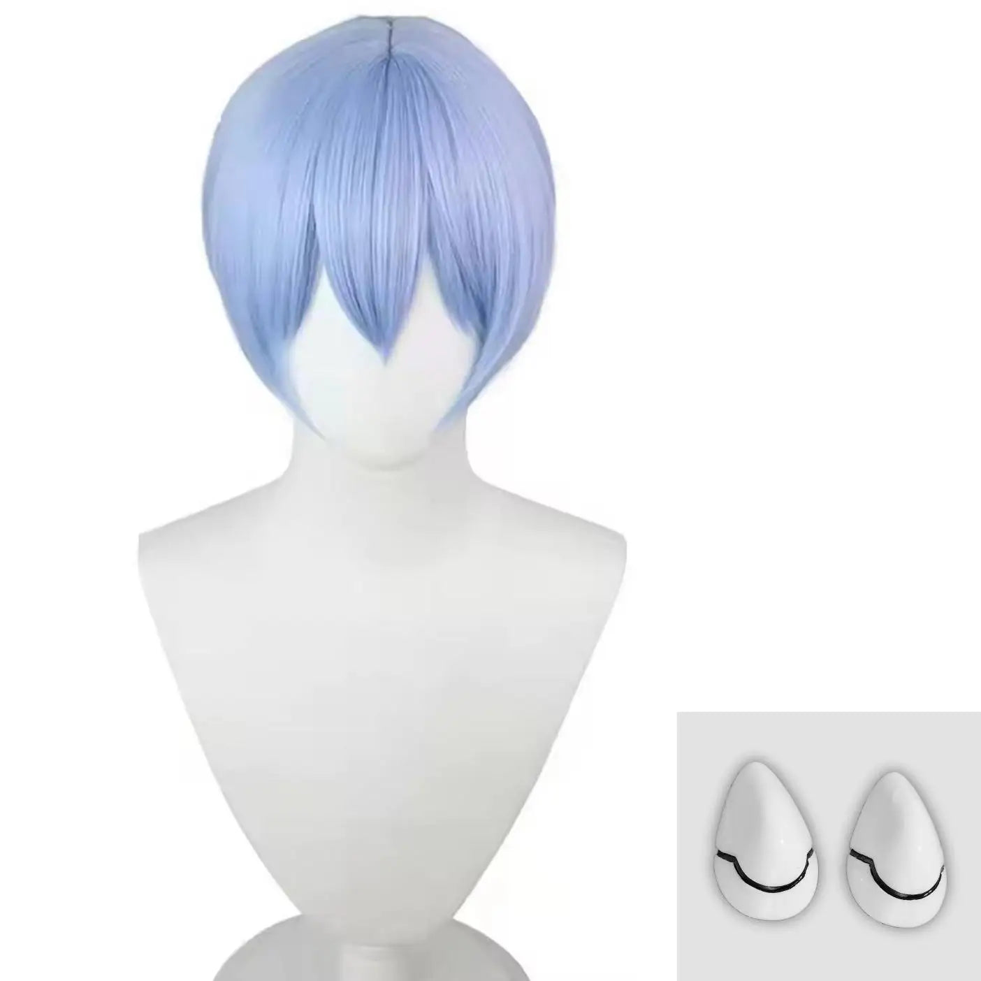 Asuka Langley Soryu Cosplay Costume Set – Wig & Hair Clips (Anime Character Accessories for Women/Girls, Halloween Party Outfit)