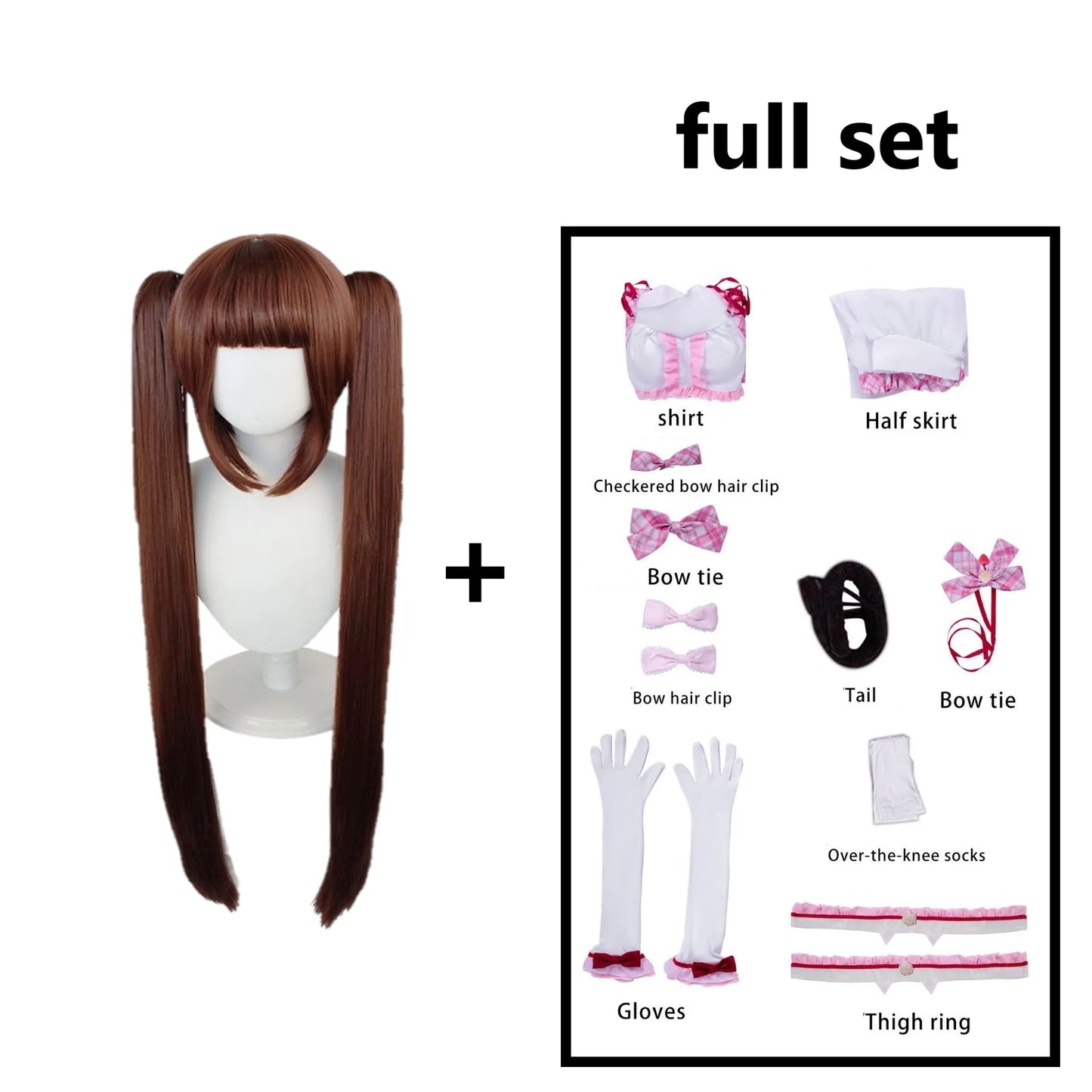 Chocola Catgirl Maid Cosplay Costume – Idol Halloween Dress (Anime Theatrical Outfit)