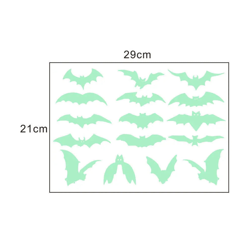 Halloween Luminous Wall Stickers – Glow-in-the-Dark Eyes, Bats, Ghosts & Pumpkins for Windows, Walls, Home & Spooky Party Decor