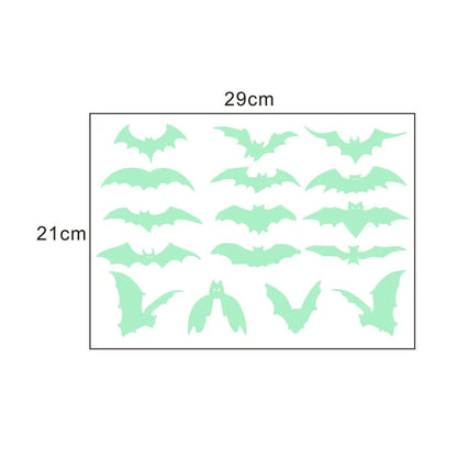 Halloween Luminous Wall Stickers – Glow-in-the-Dark Eyes, Bats, Ghosts & Pumpkins for Windows, Walls, Home & Spooky Party Decor