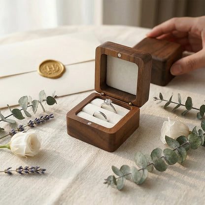 Personalized Wooden Jewelry Box with Custom Engraving for Rings, Earrings, Bracelets, Wedding Proposals & Gift Packaging