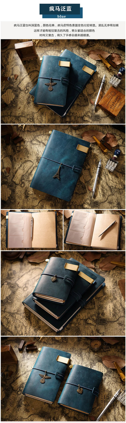 Moterm Genuine Leather Travel Notebook Cover – Handmade Vintage Cowhide Journal & Planner