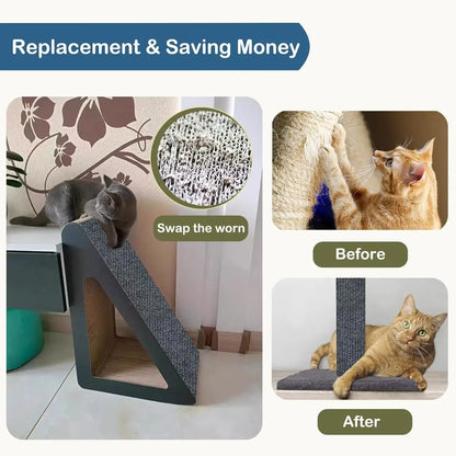 Tapis auto-adhésif à griffer pour chats – Protection de tapis DIY prédécoupable pour murs, coins et meubles