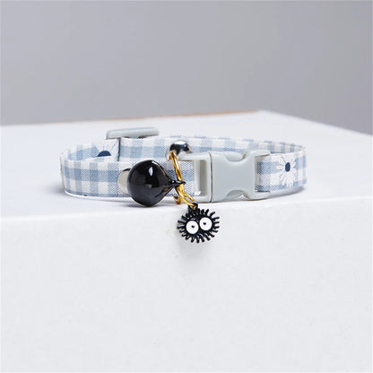 Cute Avocado Cat Collar – Adjustable Plaid Pet Collar with Bell & Candy Avocado Pendant, Cartoon Necklace for Cats & Small Dogs